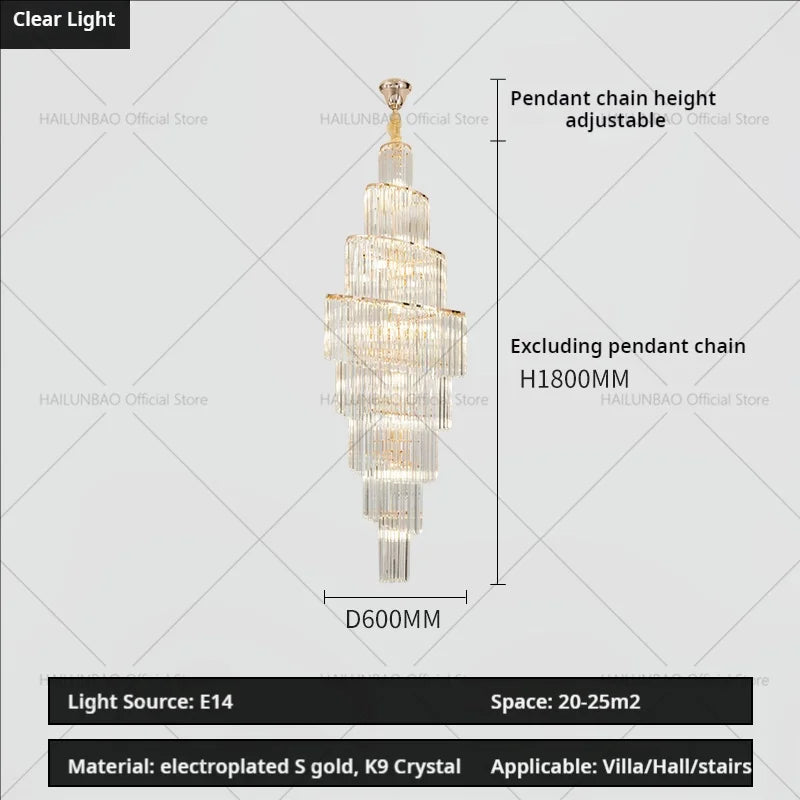 Afralia™ Crystal Chandelier for Penthouse Villa Living Room - Modern Light Luxury Design