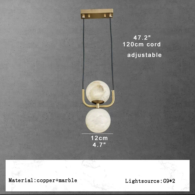 Afralia™ Marble Ball Pendant: Modern, Dimmable LED for Dining Table & Kitchen Island