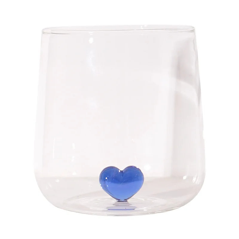 Afralia™ 3D Heart Tumbler Mug: Red Blue Glassware Gift for Girls