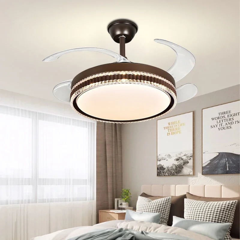 Afralia™ LED Bladeless Ceiling Fan Chandelier for Modern Smart Home Decor