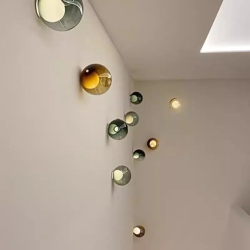 Afralia™ Glass Wall Sconce LED Light Fixture for Living Room & Aisle Decor