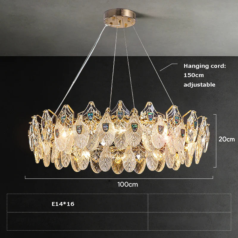 Afralia™ Peacock LED Chandelier Lighting for Living Room
