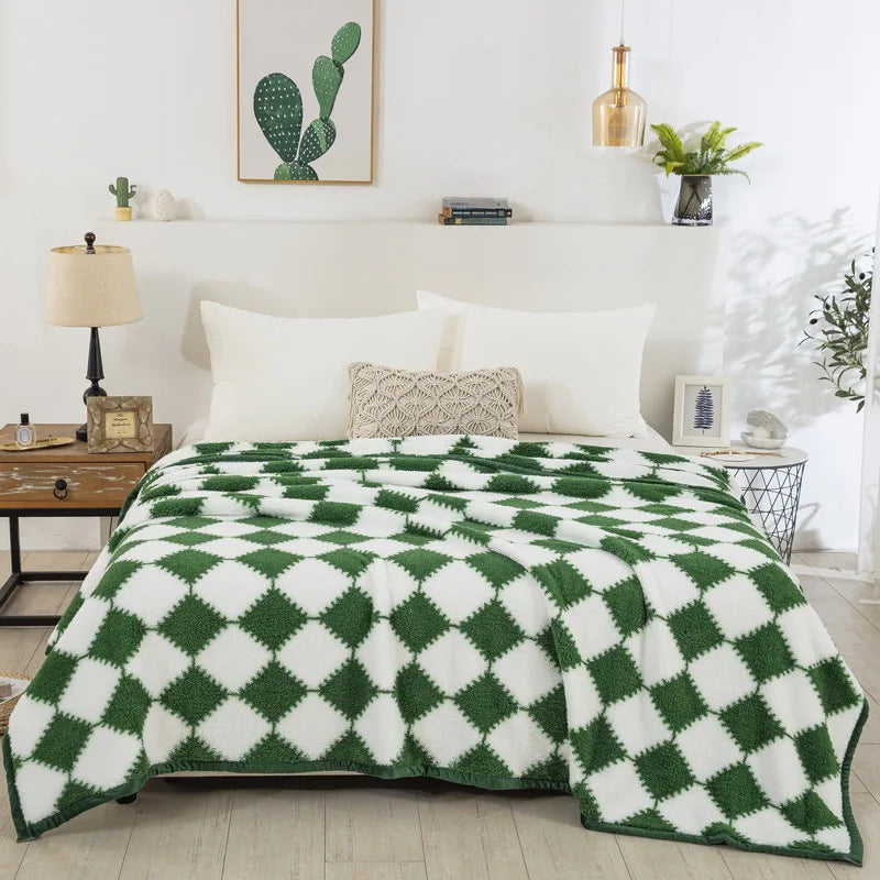 Afralia™ Nordic Checkered Blanket: Soft & Cozy Spring/Autumn Bed Sheet, Sofa Cover & Blanket.