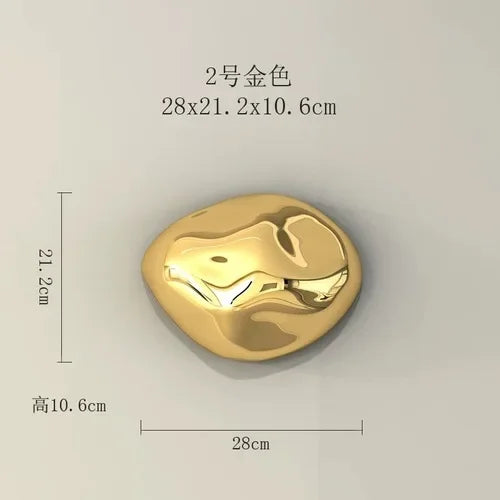 Afralia™ 3D Stone Wall Ornaments: Room Aesthetics & Decoration - Plating Craft Stone Pendants