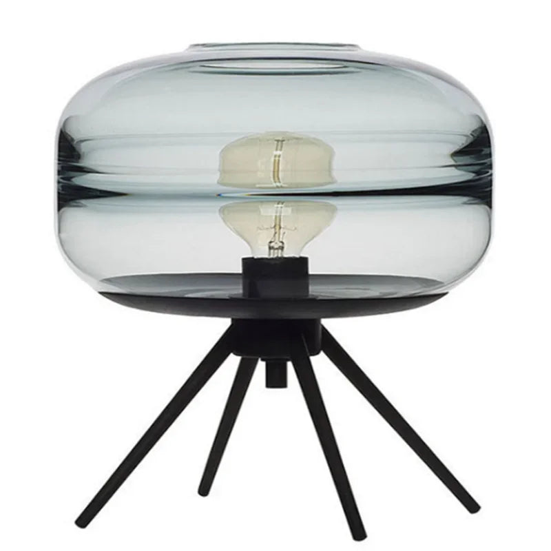 Afralia™ Glass & Metal Nordic Sofa Desk Lamp for Postmodern Bedroom & Living Room