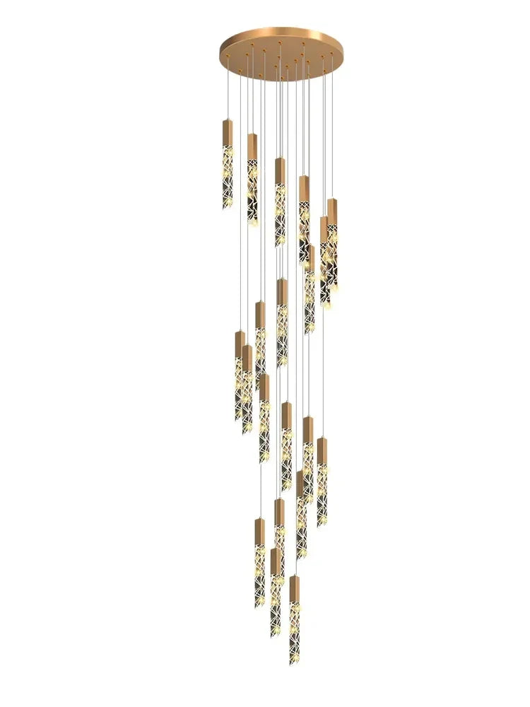 Afralia™ Crystal Gold Chrome Pendant Light for Home-Appliance Kitchen Island Decoration