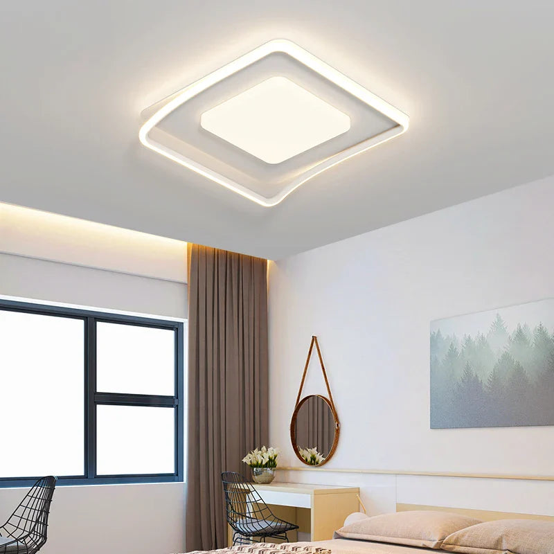 Afralia™ LED Ceiling Lights White Black Infinite Dimming Home Lighting Fixtures
