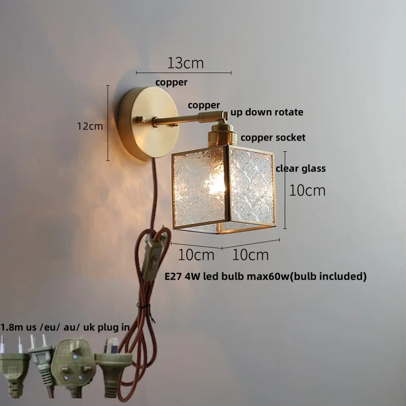 Afralia™ Glass Wall Light Sconce Modern Nordic Bedside Lamp Aisle Hallway Balcony Lighting