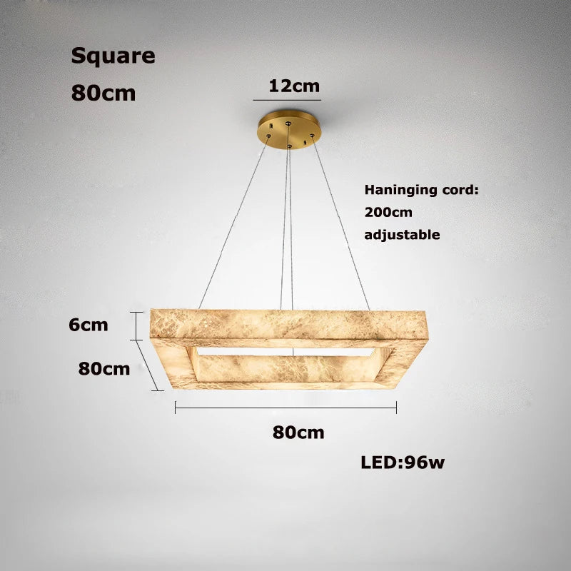 Afralia™ Dimmable LED Chandelier Pendant Light in Gold Chrome & Alabaster