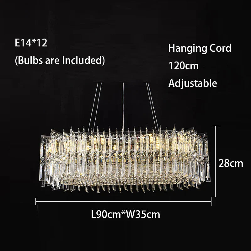 Afralia™ Crystal LED Ceiling Chandelier - Modern Chrome Hanging Lamps