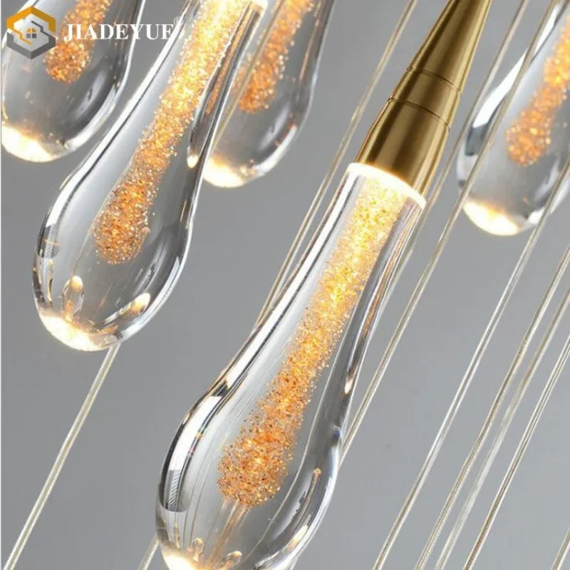 Afralia™ Modern LED Staircase Chandelier for Living Room Villa Duplex Building Rotation