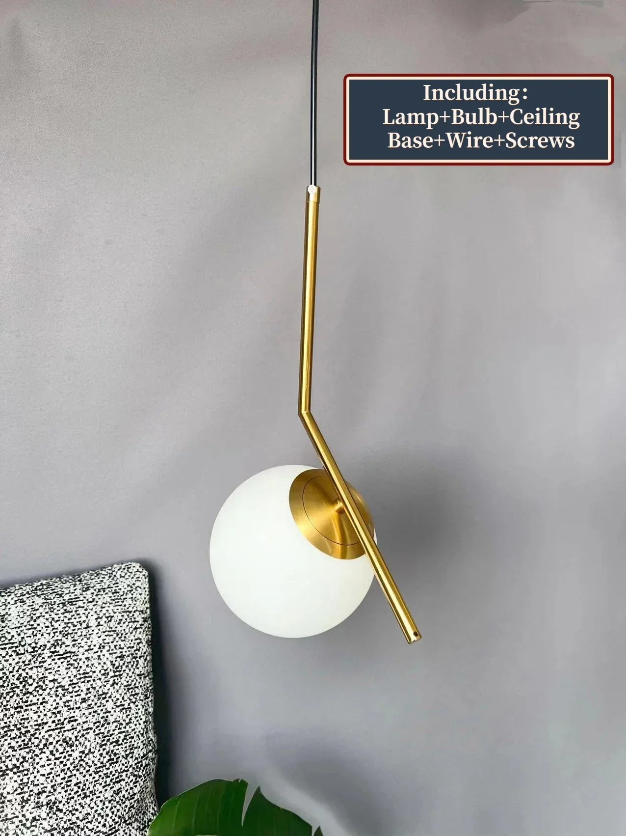 Afralia™ Glass Ball Pendant Light Fixture Modern Hanging Lamp for Bedroom Dining Room