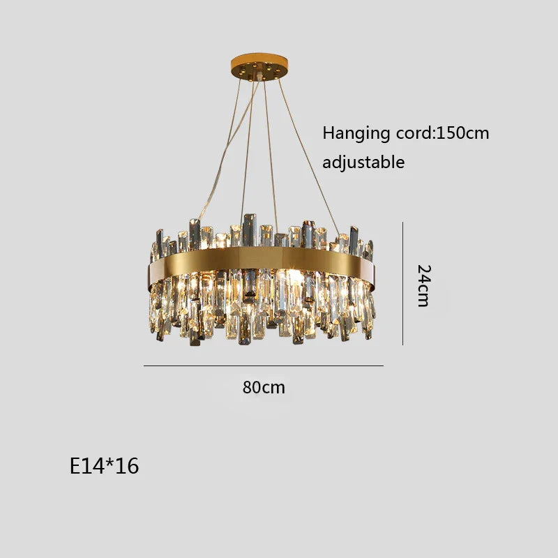 Afralia™ Crystal Ceiling Chandelier LED Hanging Lamps for Living Room Luxe Décor