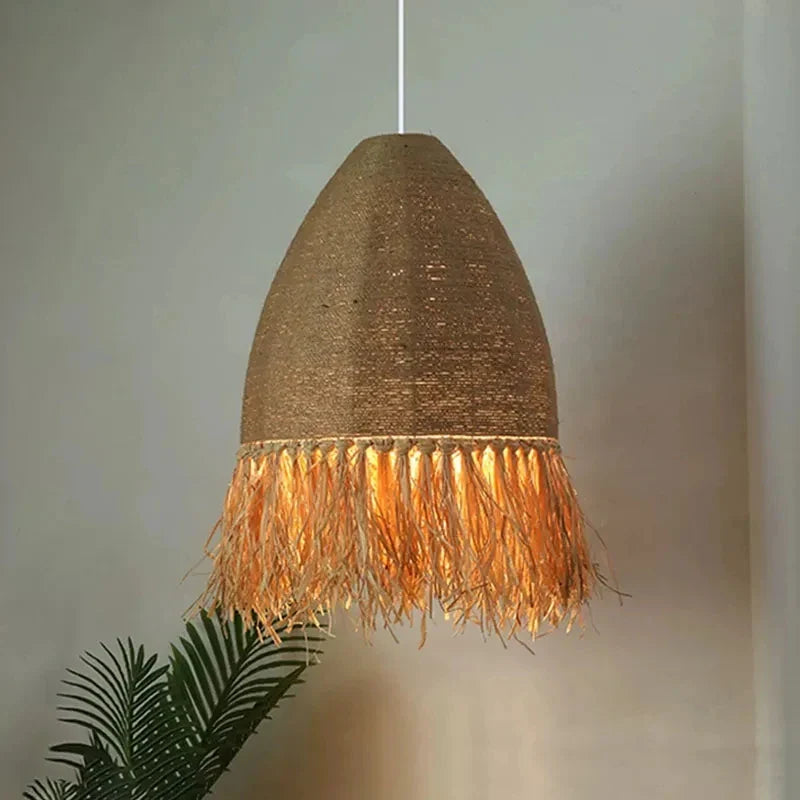 Afralia™ Rattan Pendant Light Chandelier, Woven Shade, Retro Design for Dining Room, Bar, Bedroom