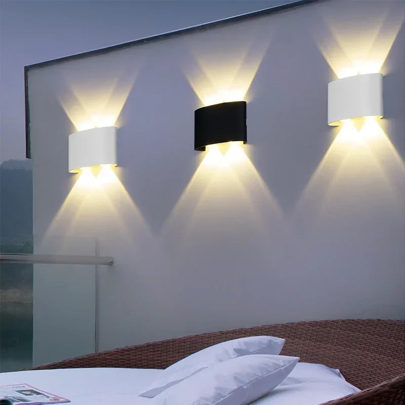 Afralia™ Nordic LED Aluminum Outdoor Wall Lamp Up Down Modern Lighting for Home & Bathroom