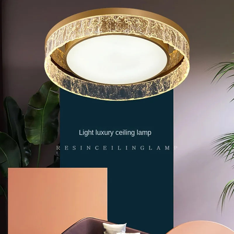 Afralia™ Luxury Resin Chandelier Ring Ceiling Lamp for Living, Dining, and Bedroom