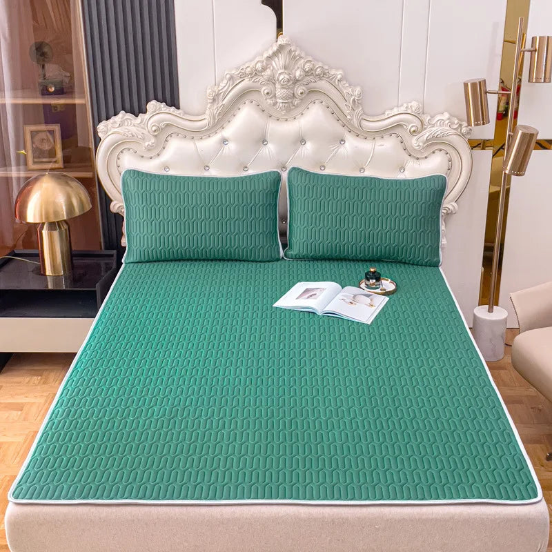 Afralia™ Cooling Latex Summer Mat Set with Rayon Quilted Sheet & Pillowcase