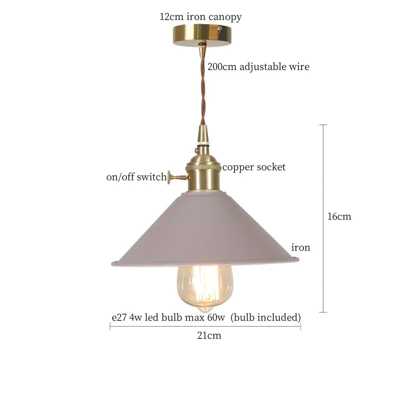 Afralia™ Yellow Iron Art LED Pendant Lights - Modern Nordic Style for Home Decor