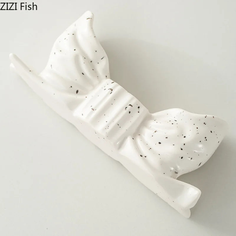 Bowknot Ceramic Candle Holder by Afralia™: Charming Desk Decoration and Aroma Diffuser