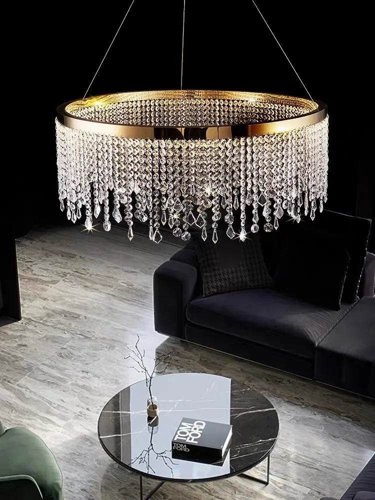 Afralia™ Crystal Chandelier: Modern Nordic LED Pendant Lighting Fixture for Luxe Home Decor