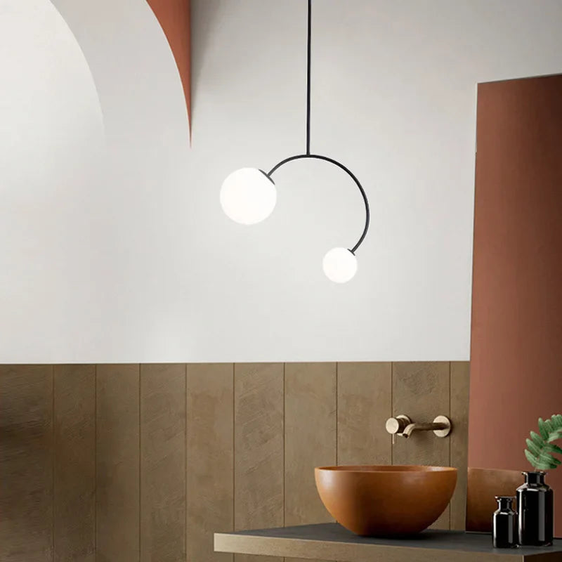 Afralia™ Glass Ball Pendant Lights For Dining Room Bedroom Study Restaurant Bar Coffee Decor