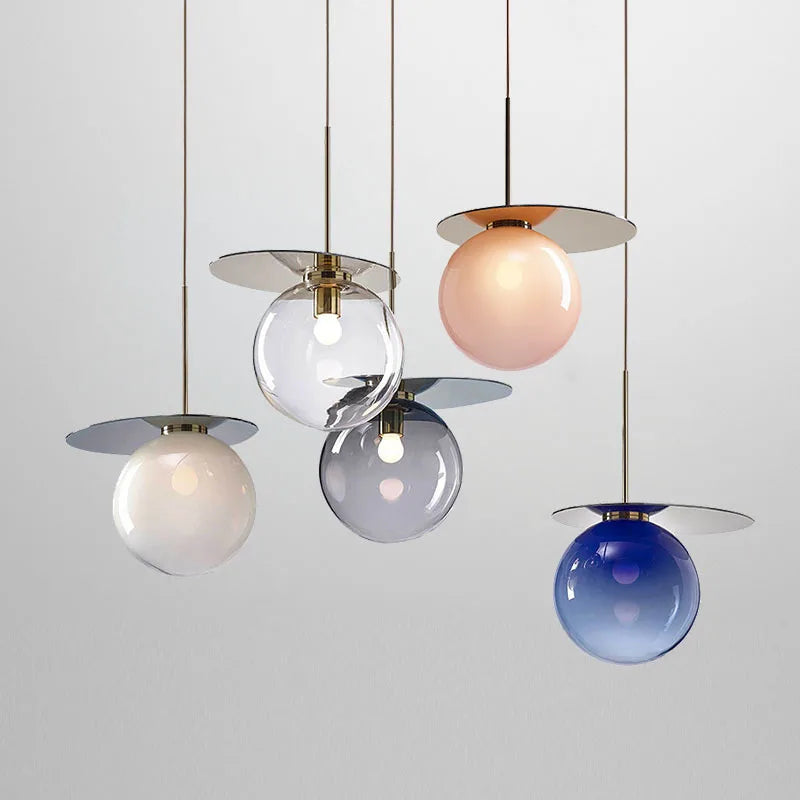 Afralia™ Colorful Glass Metal Dinning Pendant Lamp