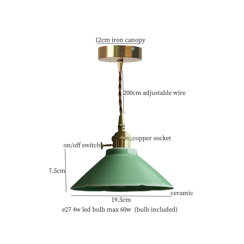 Afralia™ Twill Ceramic LED Pendant Light: Japanese Vintage Style for Home and Cafe