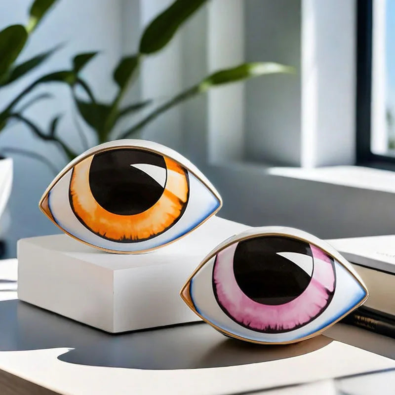 Afralia™ Ceramic Evil Eye Statues - Unique Handicrafts for Home Decor & Feng Shui