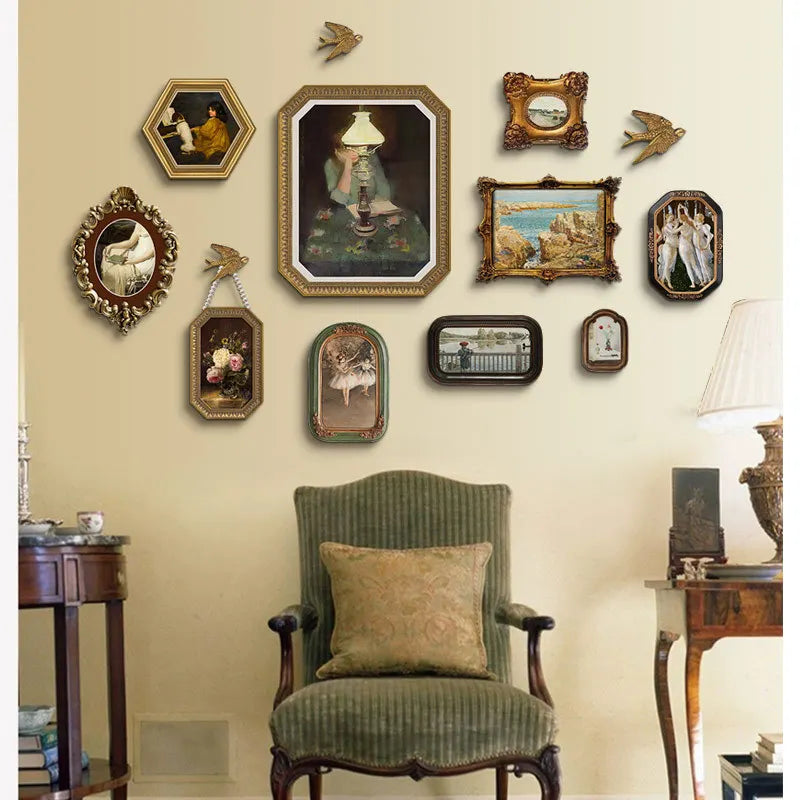 Afralia™ French Vintage Cupid Decorative Painting Set for Living Room Wall Decor