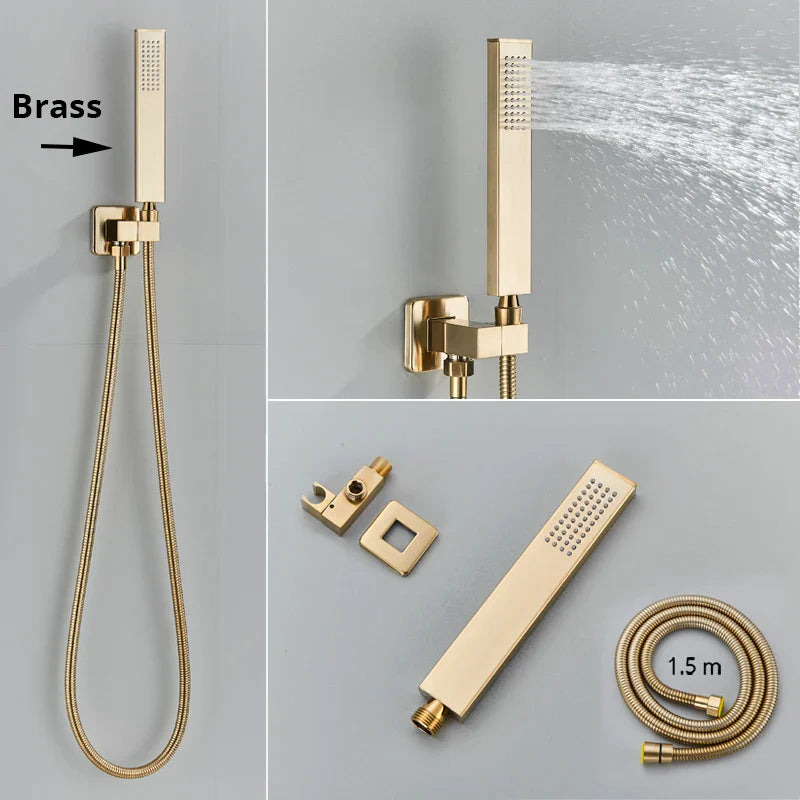 Afralia™ Handshower Head with Stainless Steel Hose - Wall Mounted Faucet Set