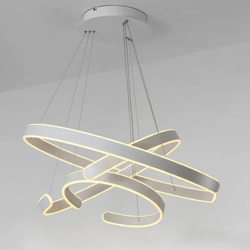 Afralia™ Geometric Circle Rings LED Pendant Light Fixture