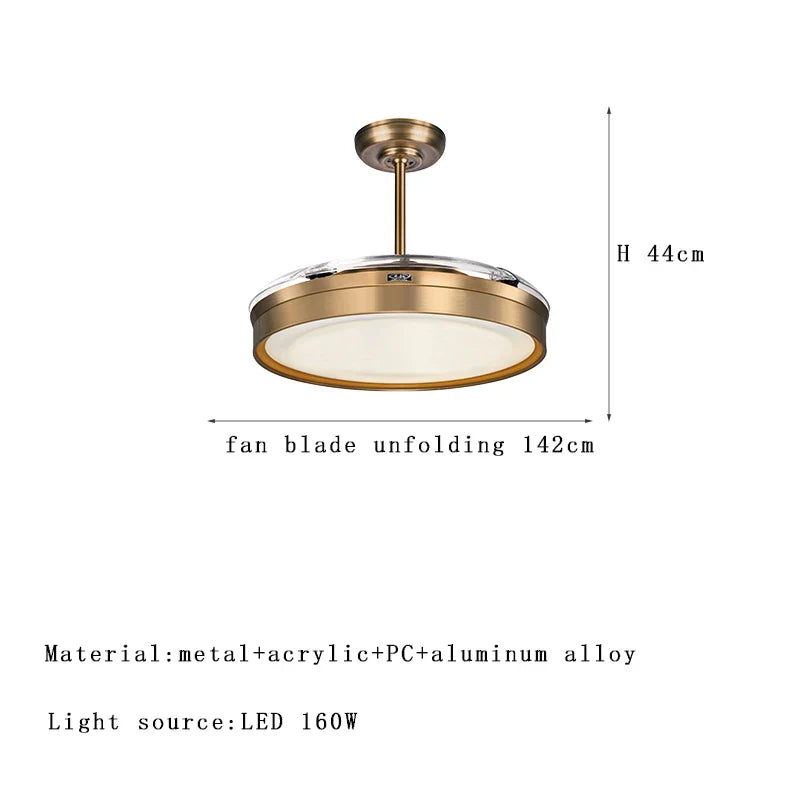 Afralia™ Modern LED Ceiling Fan Light with Remote Control and Reversible Blade for Bedroom