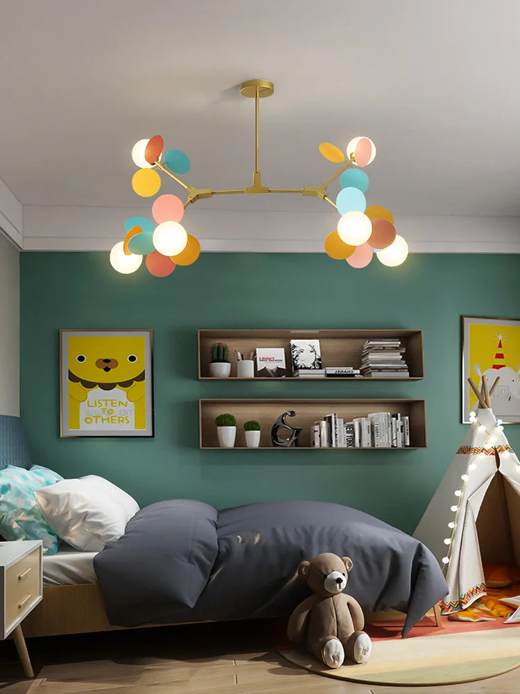 Afralia™ Modern Glass Ball Chandelier for Kids Room, Living Room Decor
