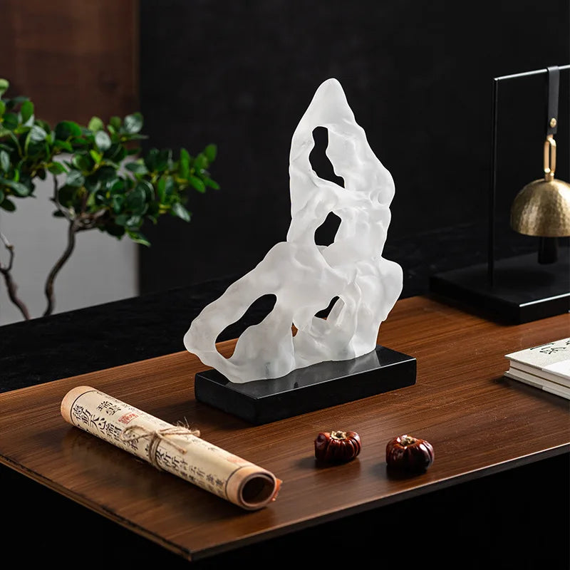 Afralia™ Rockery Frosted Resin Chinese Ornaments Home Decor Figurines