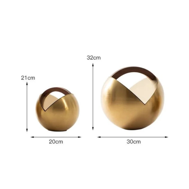 Afralia™ Geometric Metal Ball Ornament with Semi-circular Handle - Home Decoration Accessory