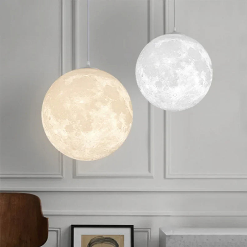 Afralia™ Moon Pendant Light: Modern Simple Ball Decoration LED for Kitchen, Dining Room, Restaurant