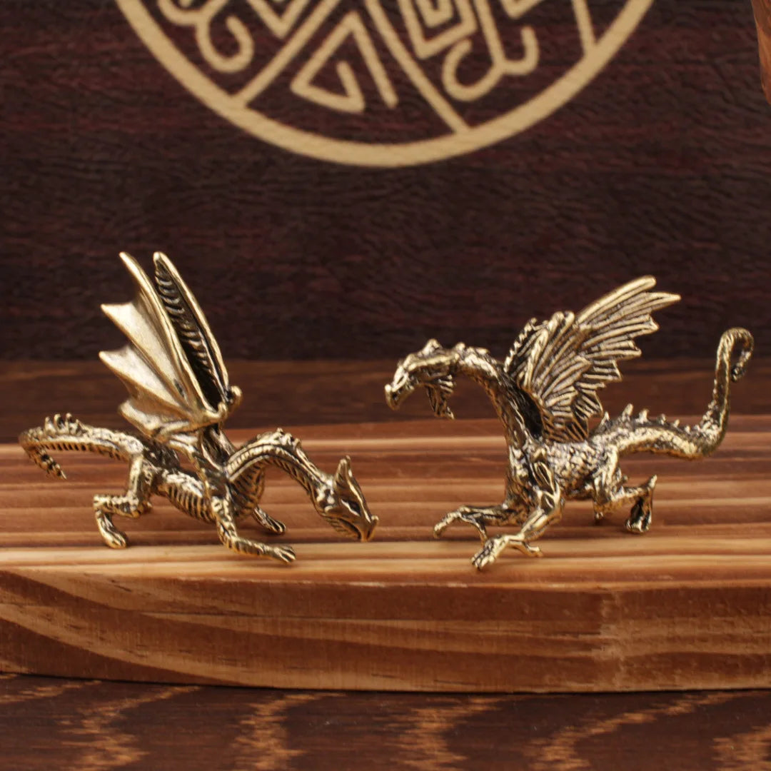 Afralia™ Brass Flying Dragon Sculpture Home Decor Ornament