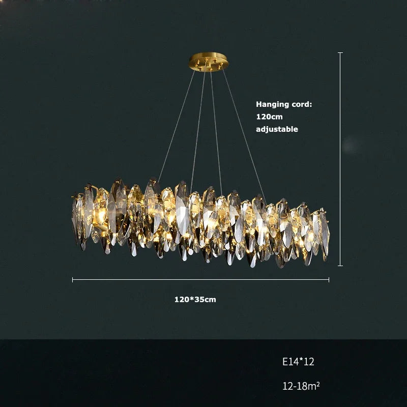 Afralia™ LED Hanging Chandelier: Nordic New Trend Gold Silver Fixture for Living Room
