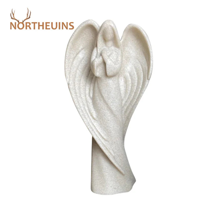 Afralia™ Angel Wing Girl Resin Statue for Home Decor