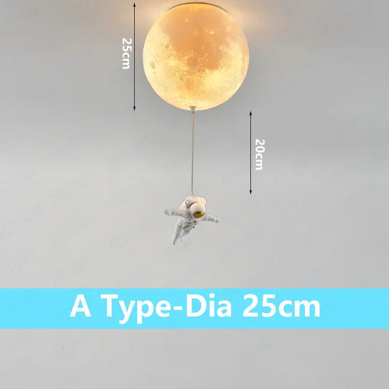 Afralia™ Astronaut Globe Ceiling Light for Kids Room - 18cm/20cm/25cm