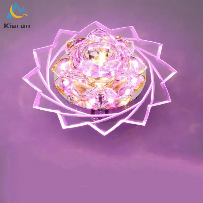 Afralia™ Lotus Crystal LED Ceiling Lamp, Nordic Brights, Modern Style