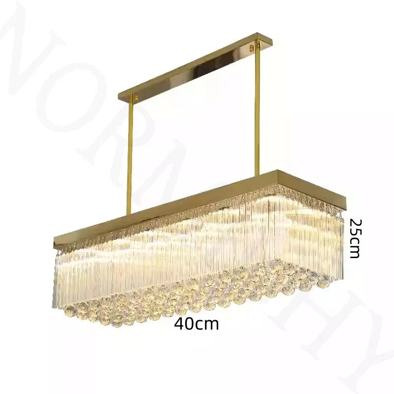 Afralia™ Luxe K9 Crystal Dining Room Pendant Light - Elegant & Atmospheric Crystal Ceiling Pendant