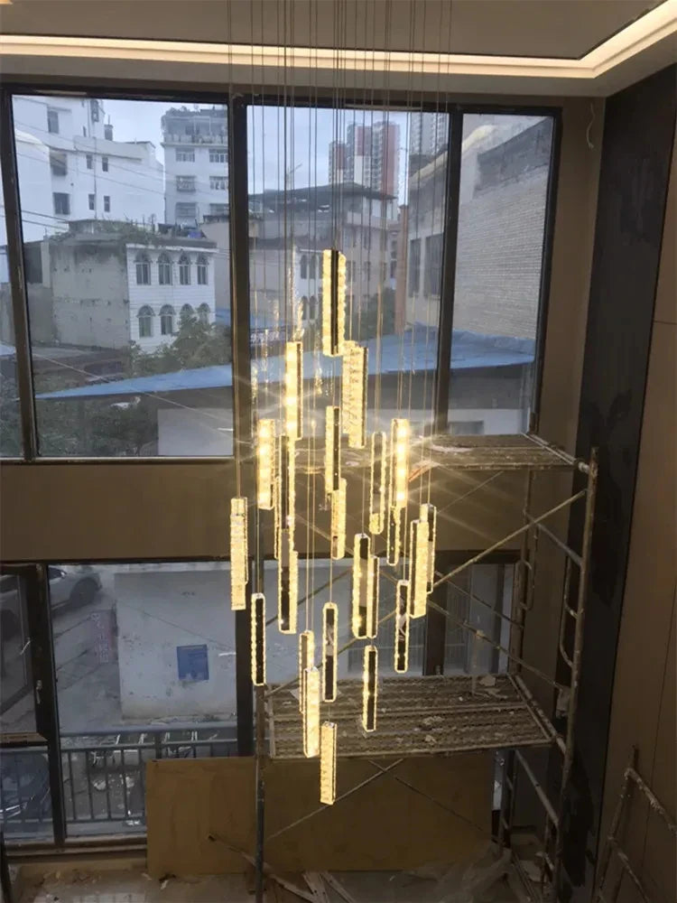 Afralia™ Crystal Spiral Chandelier - Silver/Gold Luxury Lighting for Living Room, Kitchen, & Restaurant