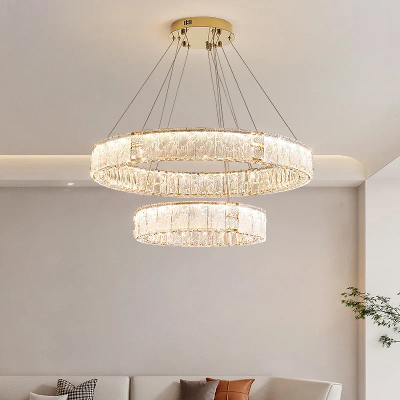 Afralia™ Crystal Living Room Chandelier Modern Simple Atmosphere Zhongshan Lamps