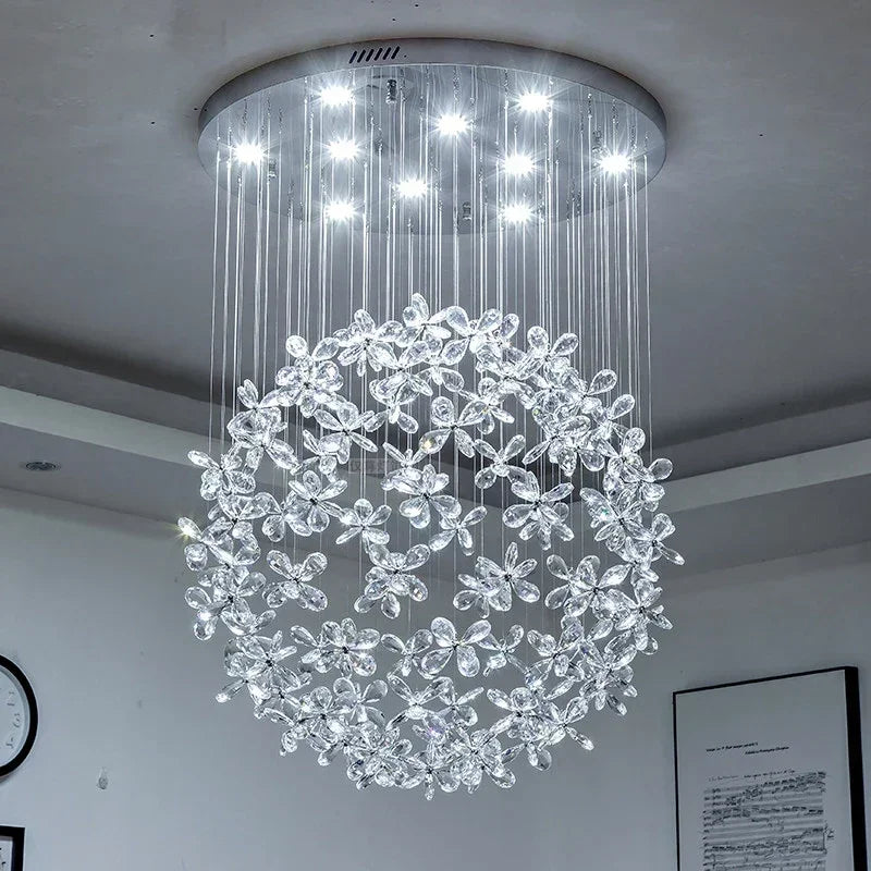 Afralia™ Flower Ball Chandelier with GU10 LED Lights for Modern Villa Lighting