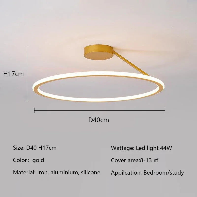 Afralia™ Modern Circle LED Chandelier for Living Room Dining Bedroom Kitchen Pendant Light Fixture