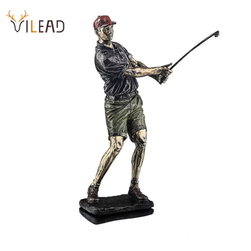 Afralia™ Golf Figure: Vintage Golfer Resin Statue for Home & Office Decor