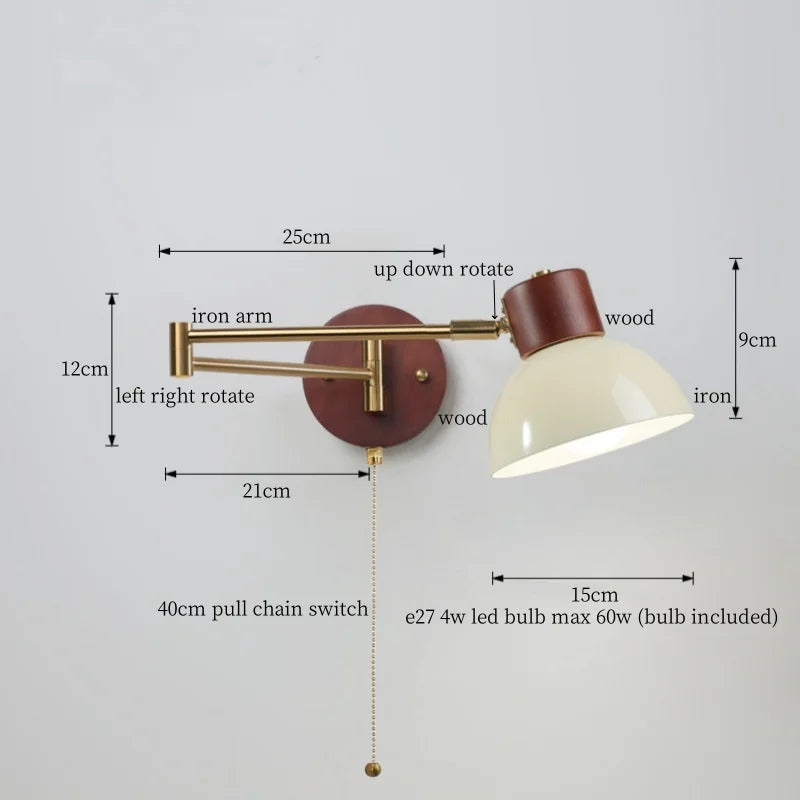 Afralia™ Creamy Iron LED Wall Lamp Bedroom Living Room Bathroom Mirror Stair Light