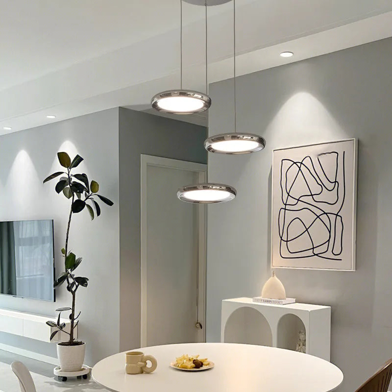 Afralia™ Circular Dining Pendant Chandelier LED Light for Kitchen, Living Room & Bedroom