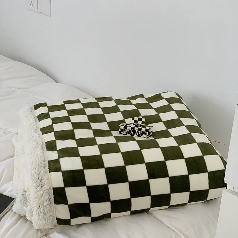 Afralia™ Nordic Checkerboard Weighted Blanket 150x200 Soft Cozy Fluffy Warm Blanket